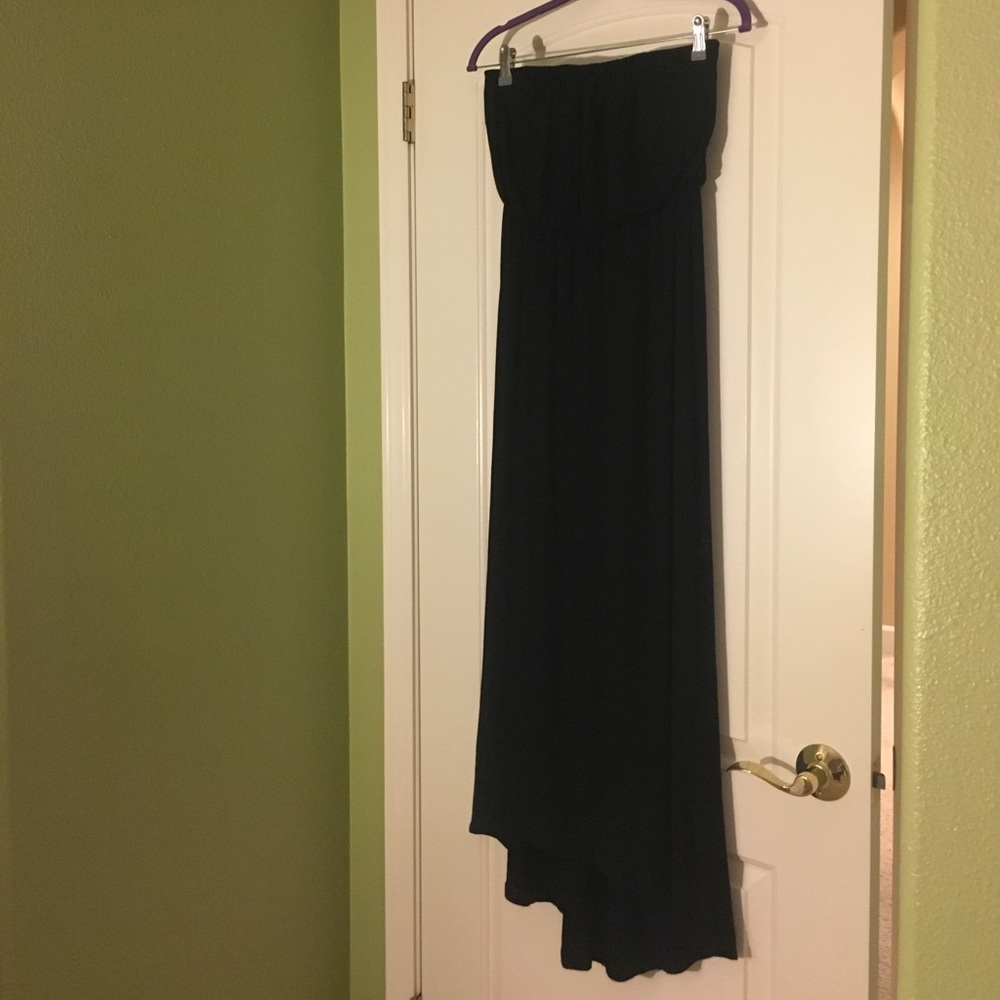 Black strapless maxi dress